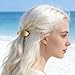 Pivotik 3 Inch Oval French Hair Barrettes, Vintage Large Metal French Hair Barrettes, Gold Hair Clip Accessories for Women Long Fine Thin Thick Hairstyles