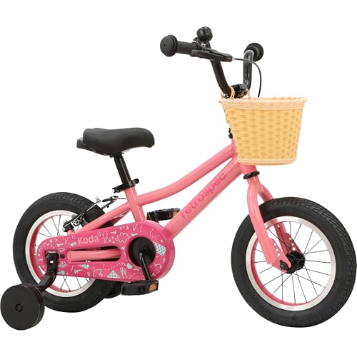 Image of Retrospec Koda Plus Kids Bike for Boys & Girls Ages 2-3 Years - 12 inch Children's Bicycle, Adjustable Seat & Handlebars, Removable Training Wheels, Front Hand Brakes, Rear Coaster Brake & Safety Bell
