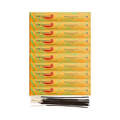 Auroshikha Frankincense Incense 10 Sticks (10 Pack - 10 Sticks Each - Total of 100 Sticks) Cover