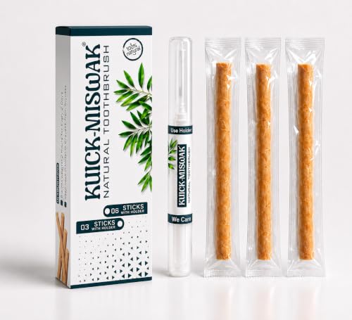 Natural Stick| maswak Chewable Toothbrush | Organic Teeth Cleaning & Whitening | Tooth Brush | 03 with one Holder | Vacuum Sealed for Freshness | Oral Care & Healthy Gums مسواك