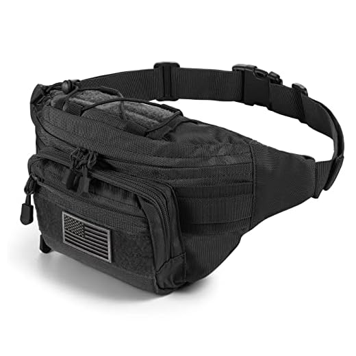 SOWHUP Sac Banane Tactique Militaire avec écusson américain pour la pêche en Plein air et la randonnée, S