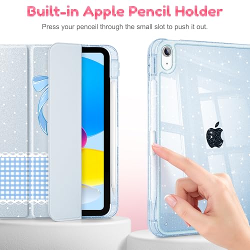 Housse iPad 10e génération 10.9 pouces transparente paillette pliable - 4