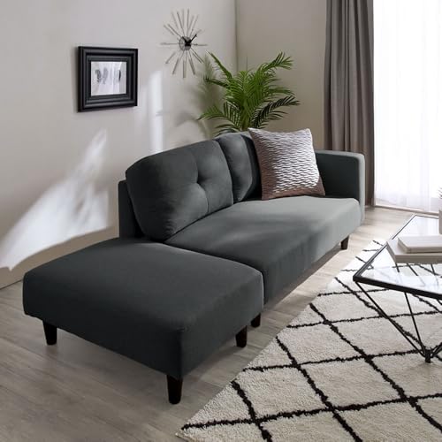 ベルーナ(BELLUNA) ソファー 2人掛け かわいい コンパクト 脚付き 3人掛け レザー カウチ オットマン付き カウチソファー 北欧 ソファ ソファベッド 二人掛け (553264-915)