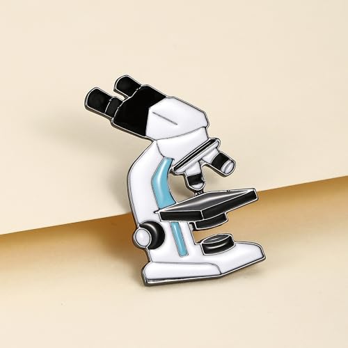 Image of Science and Medical Microscope Brooch,Colorful Enamel Lab Pin Jewelry for Scientists Laboratory Enthusiasts Badge Gifts