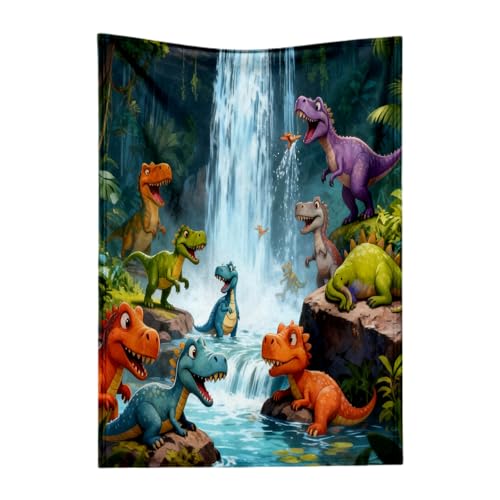 Couverture en flanelle dinosaure 150x200 pour vos soirées cocooning et moments de détente