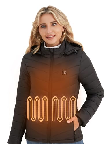 Vestego Heated Jackets for Women, Lightweight Electric Heated Jacket with 12V 20000mAh Battery Pack,...