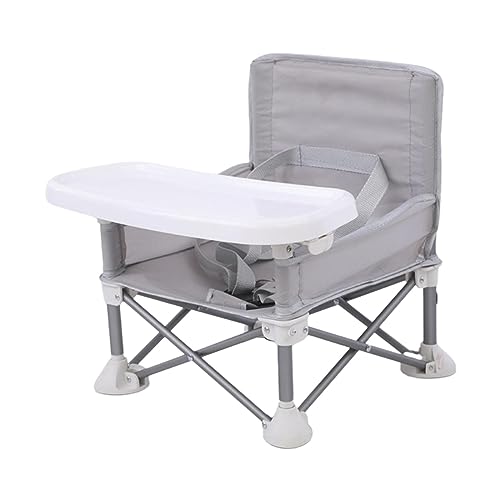 Chosertory Silla Elevadora Plegable para Coche de Bebé, Trona para Comer Infantil, con Bolsa de Viaje Y Bandeja para Comida, GRIS