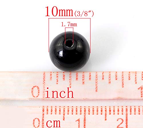 Cuentas acrílicas redondas de 10mm con agujero grande de 2,9 mm multicolor para manualidades 5