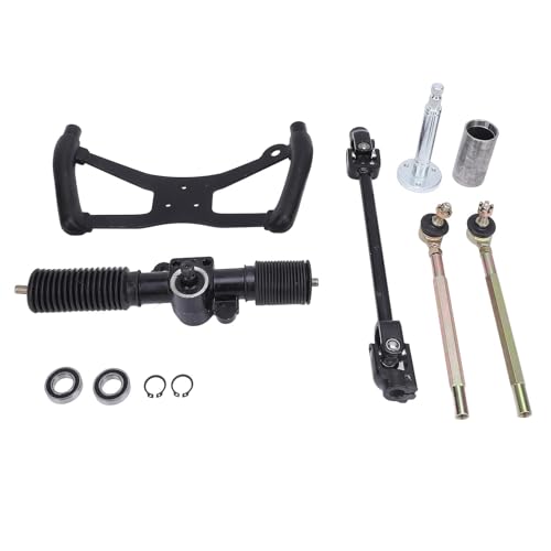 Ensemble de Rack de Tir à Roulettes, 320 Mm de Pignon Métallique Pignon Kit Kart Kart avec Arbre Universel, Tir, Base, adapté aux Karts Go, aux VTT, Quads et Trikes...