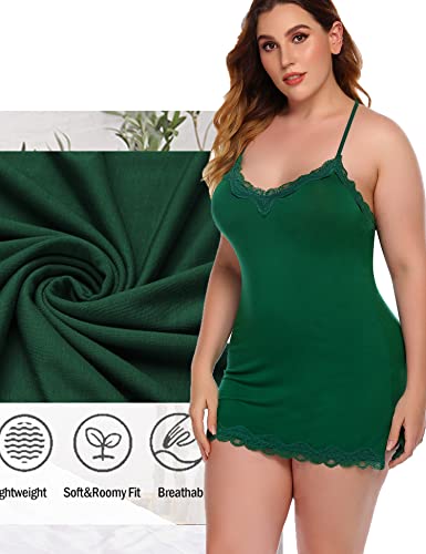 Image of Avidlove Womens Nightgown Sexy Lace Sleepwear V Neck Full Slip Chemise Lingerie Cotton Night Gowns Babydoll Sleepshirt