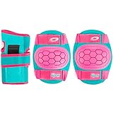 Osprey Kids' Skate Bmx Pads - Knee, Elbow and Wrist Protective Set - 6 Piece Scooter Streetsport Pad Set - Flower - Large