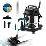 Cecotec 20 L Aspirapolvere Solidi e Liquidi Conga Rockstar Wet & Dry Acciaio MAX. 1400 W, 22 kPa, sistema di drenaggio, aspiratore e soffiante, struttura in metallo, ruote, raggio d'azione 5 m