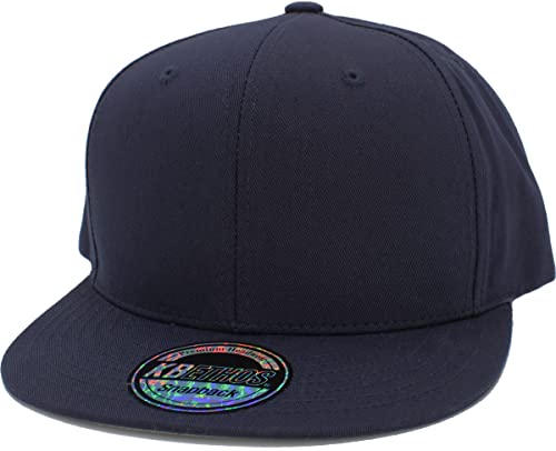 Image of KBETHOS Classic Snapback Hat Blank Cap Underbrim Cotton Wool Blend Flat Visor Adjustable Unisex