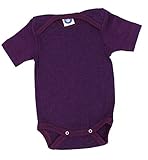 baby body wolle seide kurzarm  Cosilana GOTS Body Wollbody Kurzarm Wolle/Seide Uni 50-104 Bio Öko kbT (74/80, lila)