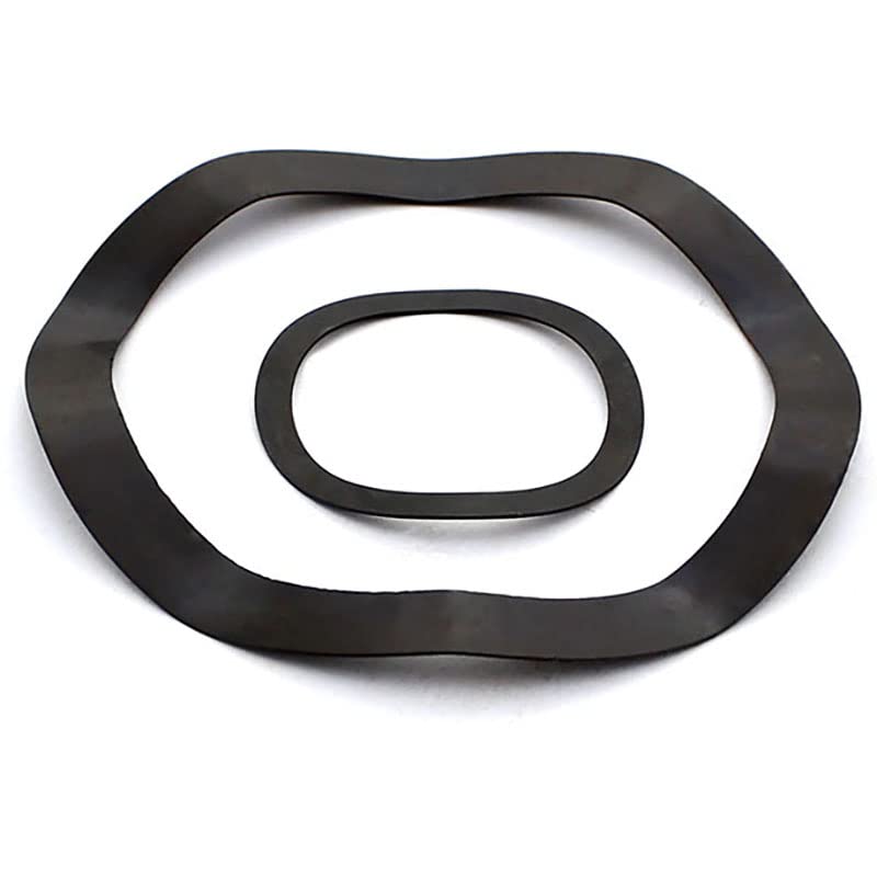 Arandela de resorte de acero negro 65MN de tres ondas M3 M4 M5 M6 M8 M10 M12 M14 M16 M19 M21-M118-M70x90x0.6,100 piezas