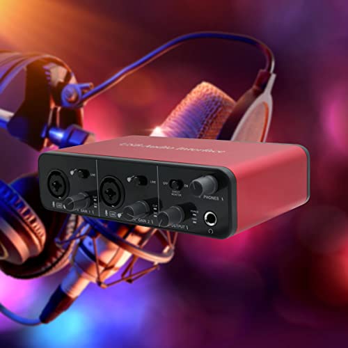 Usb-C Audio Interface Audio Interface Microphone Preamps For Recording Music With 48V Phantom Power 24 Bit For Phone/Tablet/Pc And Other Equipment Recording（No Daw Recording Software Included） #TOP5