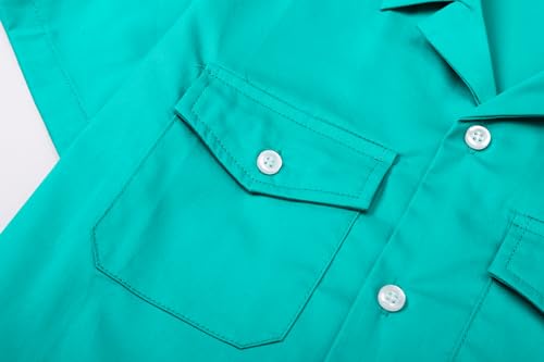 Image of SANGTREE Summer Button Down Shirts Cottn Tops for Men Women Boy Girl