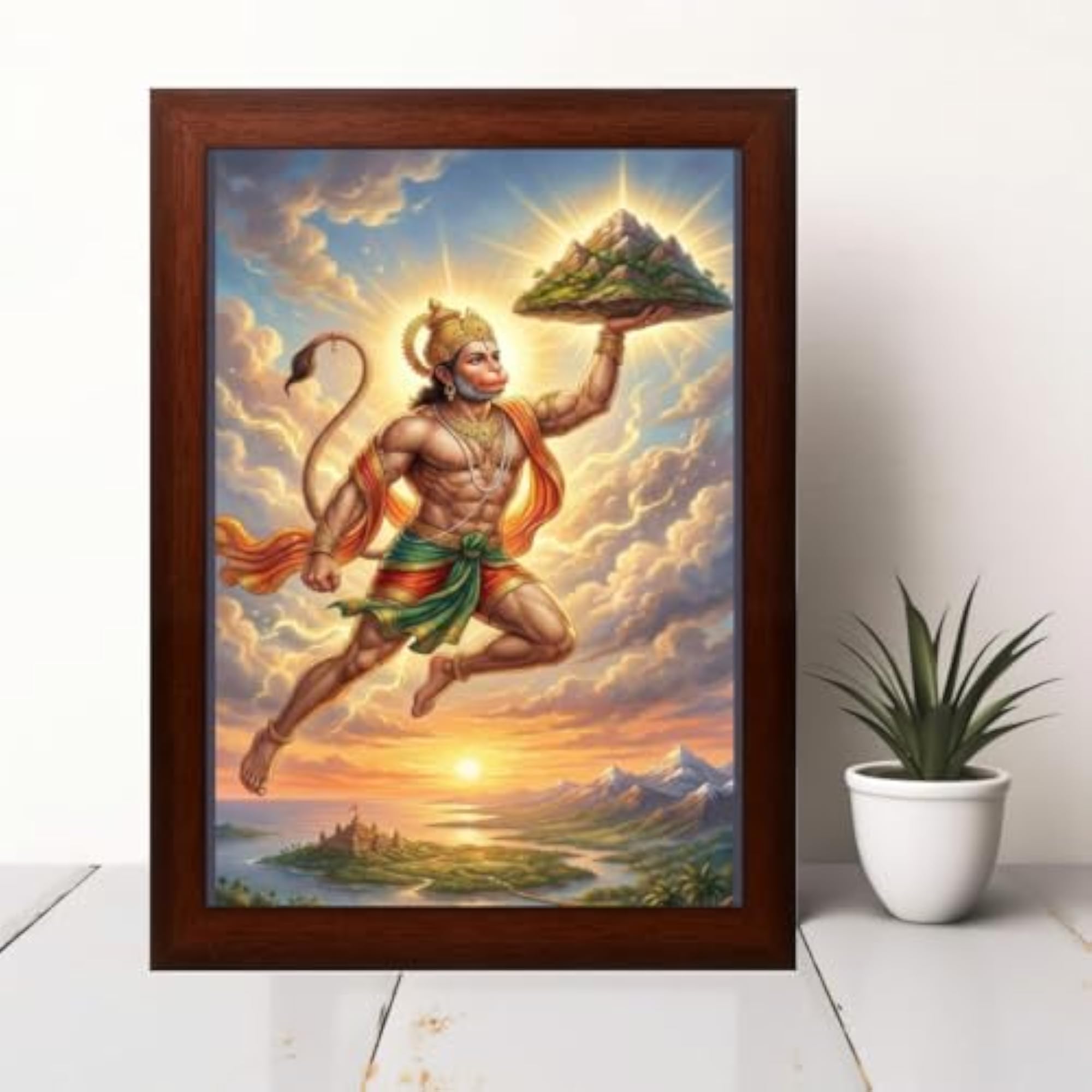 Hanuman Carrying the Sanjeevani Mountain Wall Art