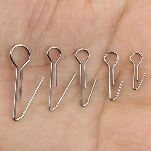 Pinos de pesca de pesca, 100 peças de pinos de conexão de pesca de aço inoxidável giratório macio ac