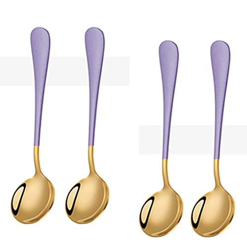 Cuillères 4 cuillères de cuillères créatives mignonnes en acier inoxydable
