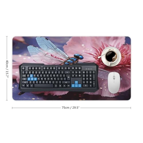 Sous-main étanche fleur bleue contre rayures et taches de bureau - 2