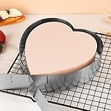 Guowall Heart Shaped Cake Ring Adjustable Mousse Mold for Baking Stainless Steel Love Form Multi Size Extensible Pastry Cookie Cutter 5-10 inch