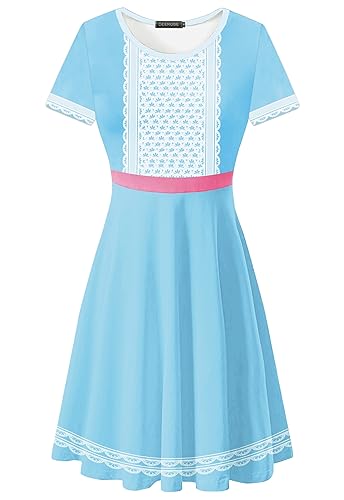 Adult Costume Women Shepherdess Cosplay Dresses Halloween Party Daily Princess Dress XL Light Blue