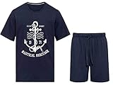 Livergy Herren Sommerpyjama Pyjama Shorty mit Eingrifftaschen Navy 4XL