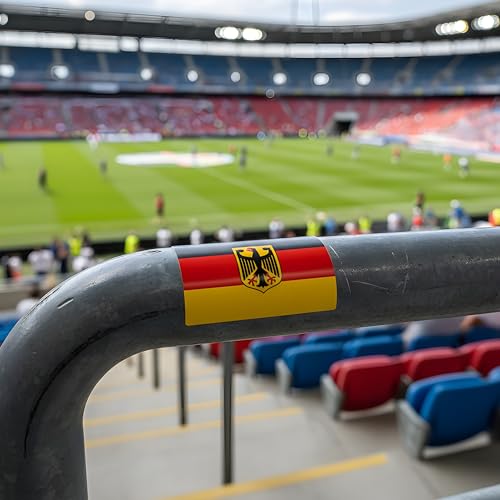 Deutschland Aufkleber Flagge mit Bundesadler - 100 Stück Deutschland Sticker 8,5cm Deutschlandfahnen mit Adler | Aufkleber für Auto, Stadion, Heimat