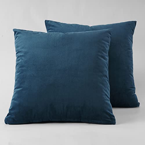 Image of HPD Half Price Drapes Cushion Cover 18 x 18 Heritage Plush Velvet - VPYC-161270-CC18PR - Pair, Avalon Blue