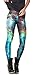 Jescakoo Women's Retro Green Galaxy Nephogram Printed Ankle Length Legging Tights Small