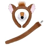 Pistha Chipmunk Costume Accessory Set Chipmunk Ears Nose and Tail Animal Dress Up Accessories for Halloween