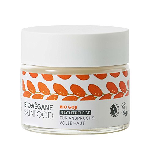 BIO:VÉGANE SKINFOOD Bio Goji -Nachtpflege für anspruchsvolle Haut, vegan, NATRUE-zertifiziert, Anti-Aging, Naturkosmetik mit Arganöl, 1er Pack (1 x 50 ml)