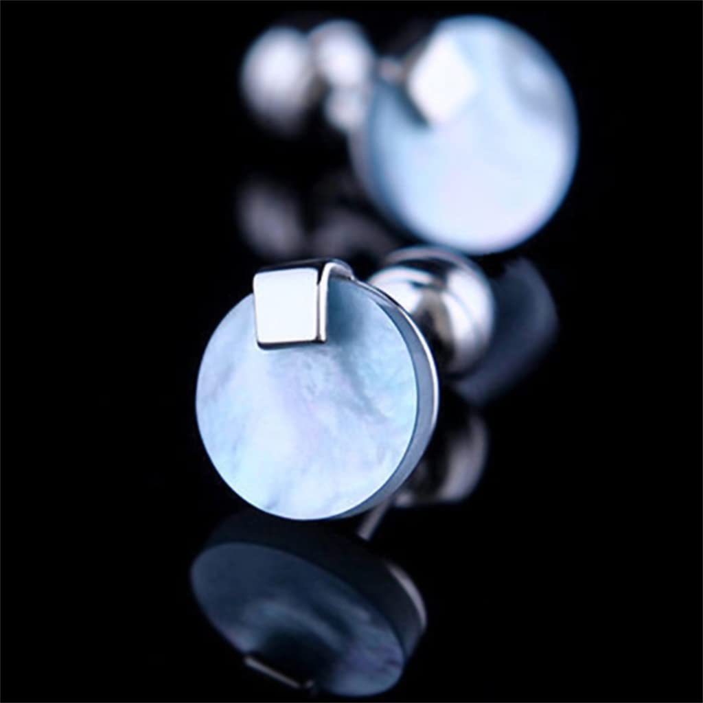 Camisas Gemelos para Hombre Gemelos De Concha Azul Botones Boda Novio Invitado Camisas Gemelos Accesorios