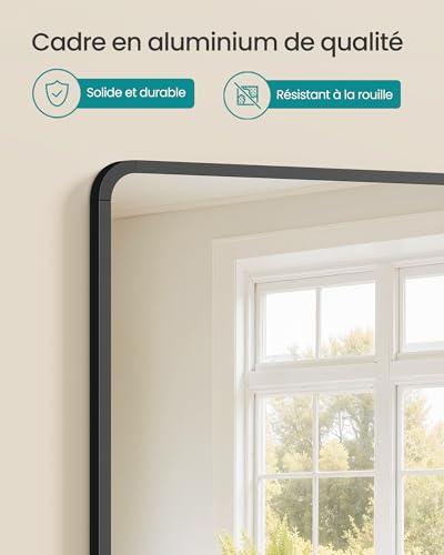 Miroir mural 91 x 61 cm en verre trempé SONGMICS