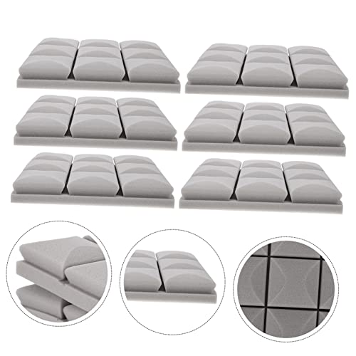 HEMOTON Paneles acústicos de algodón absorbente de sonido 6pcs para estudio de grabación, teatro en casa, oficina, alfombrillas de aislamiento acústico miniatura 4