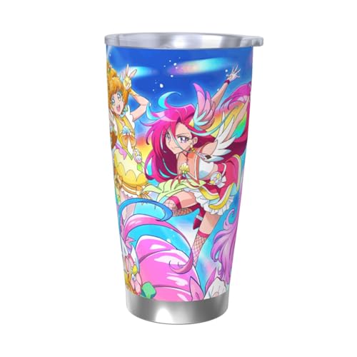 プリキュア 水筒 真空断熱ケータイマグ 600ml ステンレスボトル 車用 直飲み 保温 保冷 フタ付きコーヒーカップ アウトドア 車のネイブに最適 スポーツタイプ ステンレスクールボトル 軽量 隔? 水筒 男の子 女の子