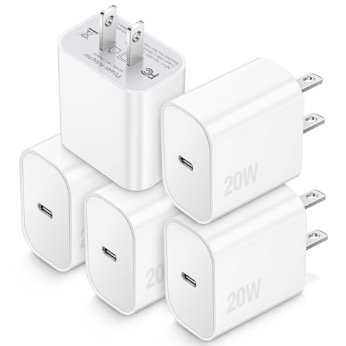 USB C Charger Block, TypeC Charging Blocks 5Pack, 20W PD Quick Fast Charger Box Brick Cube Compatible with iPhone 15/14 Pro Max/14 Plus/13 Pro/12 Pro/AirPods/iPad/Galaxy,Pixel 4/3