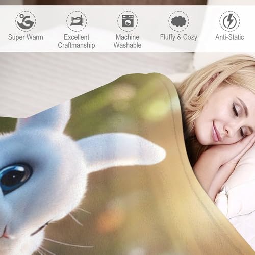 Couverture lapin confortable pour des soirées douces sur le canapé