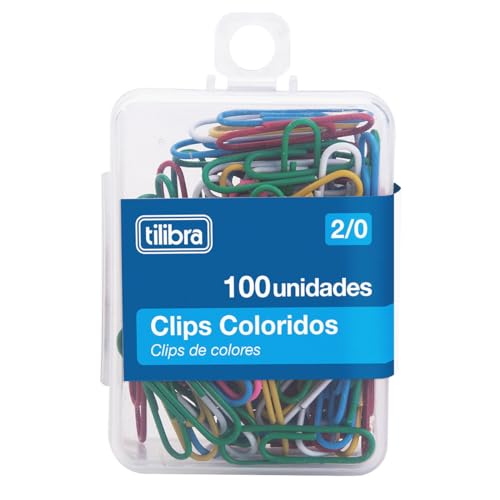Tilibra - Clips 29mm D302 Cores Sortidas 100 Unidades - 1 un