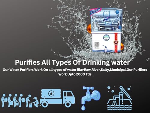 Image of Zinc RO Water Purifier with Bio Copper and Alkaline Filter Technology Purification, UV, UF and TDS Controller | 12Litre | Fully Automatic Function and Best For Home and Office