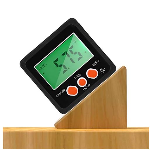 Exakt digital lutningsmätare gradskiva, vattentät digital vinkelmätare med LCD-display nivå box vinkelhittare avfasningsbox med magnetisk bas (svart)