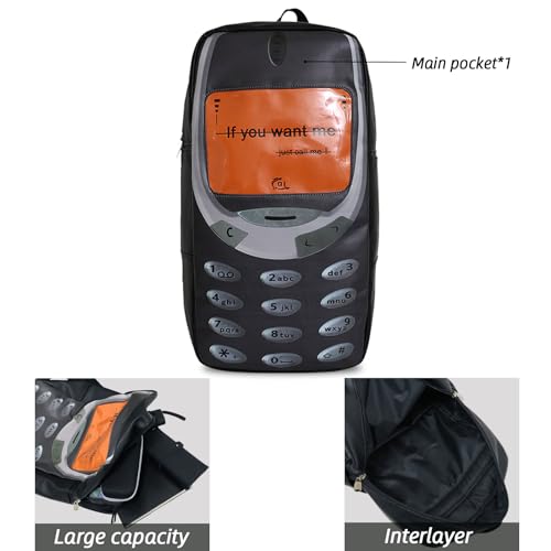 Teclado Fashion Backpack Personality Spoof Mobile Phone Style Casual Vintage Bookbags Lightweight Travel Daypacks (White)4