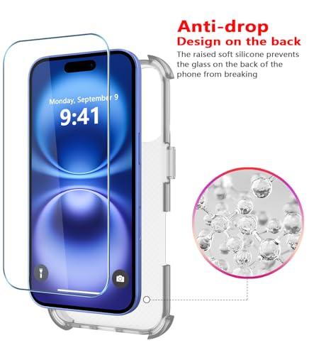 Image of Diverbox for iPhone 16 Plus Case [Shockproof] [Dropproof] [Tempered Glass Screen Protector + Camera Protectors] Heavy Duty Protection Phone Case Cover for Apple iPhone 16 Plus (Matte Black)