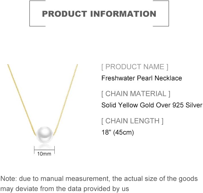 Vista 2 de Collar de oro de 14 quilates, collar de perlas cultivadas de agua dulce natural, regalo para mujeres y niñas
