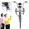 Adult Tricycle Trike Bicycle Bike Cruise + Basket Shopping With Cycling Dult Women Men Three Wheel W/Basket Speed Tricycle, Pedal White For Outdoor Sports Pedalling 24inch 6 Speed (Black) #5