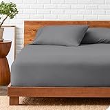 Bare Home Fitted Bottom Sheet Twin Extra Long - Premium 1800 Ultra-Soft Wrinkle Resistant Microfiber, Hypoallergenic, Deep Pocket - (Twin XL, Grey)