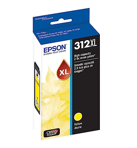 Image of Epson T312 Claria Photo HD -Ink High Capacity Yellow -Cartridge (T312XL420-S) for Select Expression Photo Printers (Pack of 2)