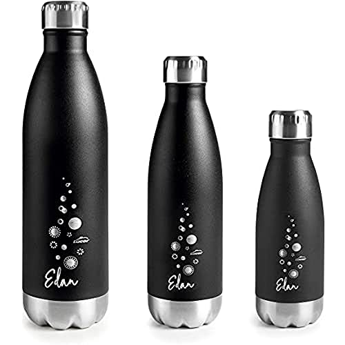 Lacor 62536 Botella De Acero Inoxidable Con Doble Pared, Negro, 0'26 Litros