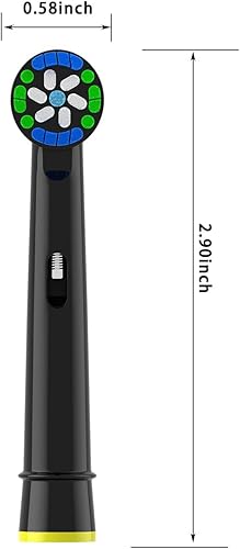 Miniatura 6 de Cabezal de repuesto Oral B compatible con cepillo de dientes eléctrico Oral B, 16 cabezales de cepillo de dientes cruzados negros para Braun Pro